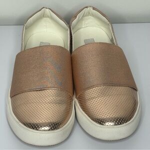 Steve Madden Gold Slip-On Sneakers with Metallic Finish